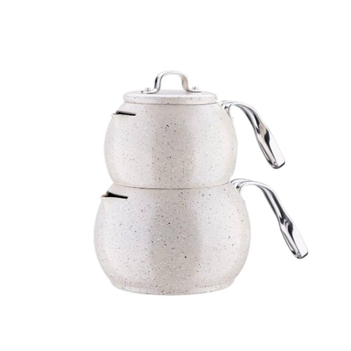 Korkmaz Mondea Teekannen-Set in Granitoptik - 1,1L/1,8L mit ergonomischen Griffen