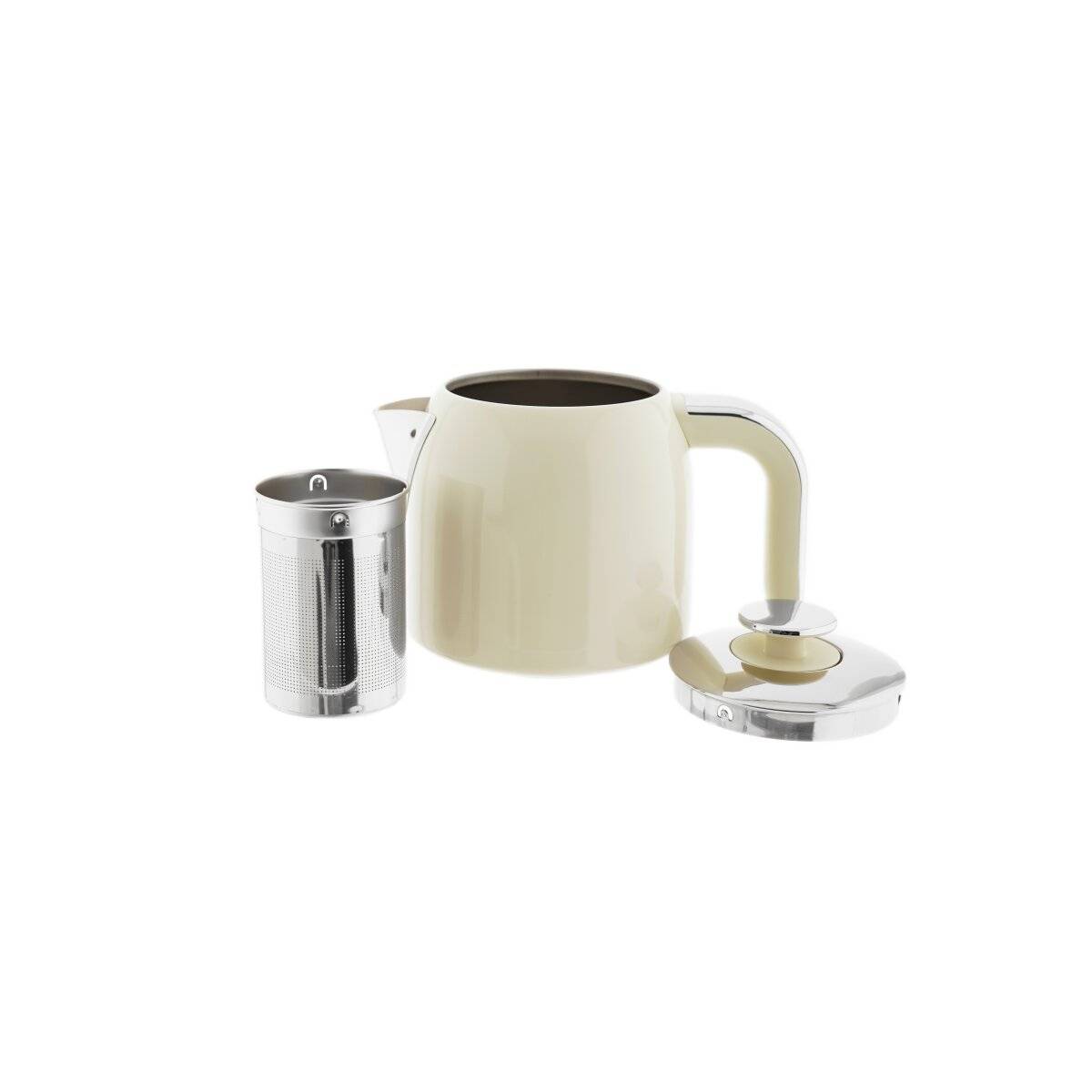 Mulex Tee Express Teekocher 2200W - 2-in-1 Wasserkocher mit Teekanne 1,7L + 1 L, Beige