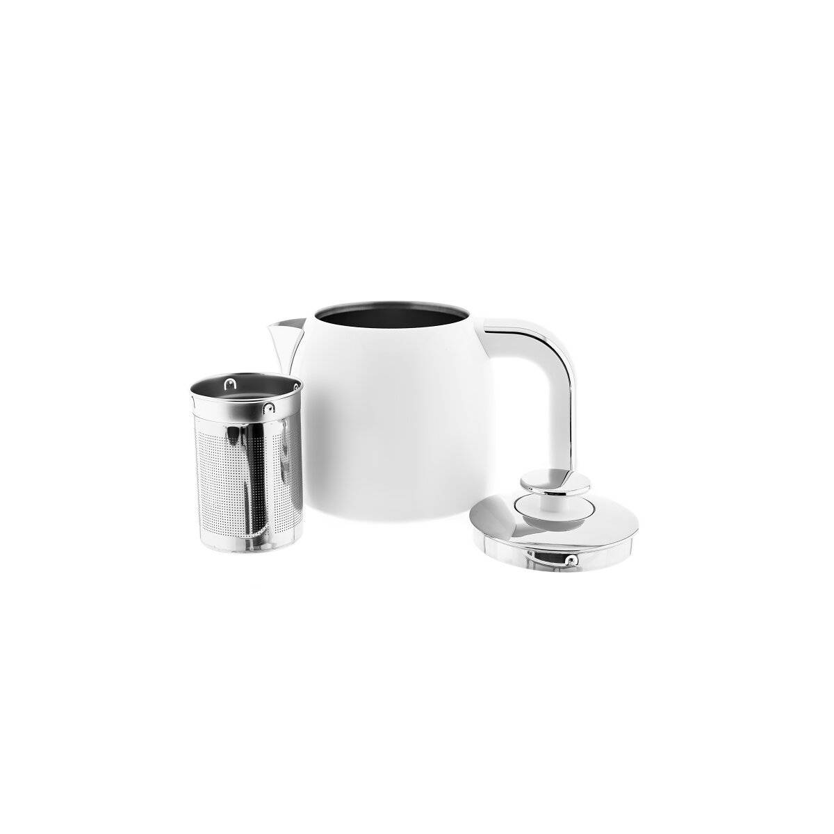 Mulex Tee Express Teekocher 2200W - 2-in-1 Wasserkocher mit Teekanne 1,7L + 1 L, Weiß