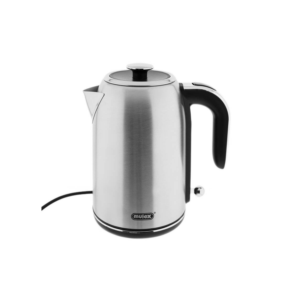 Mulex Tee Express Teekocher 2200W - 2-in-1 Wasserkocher mit Teekanne 1,7L + 1 L, Silber