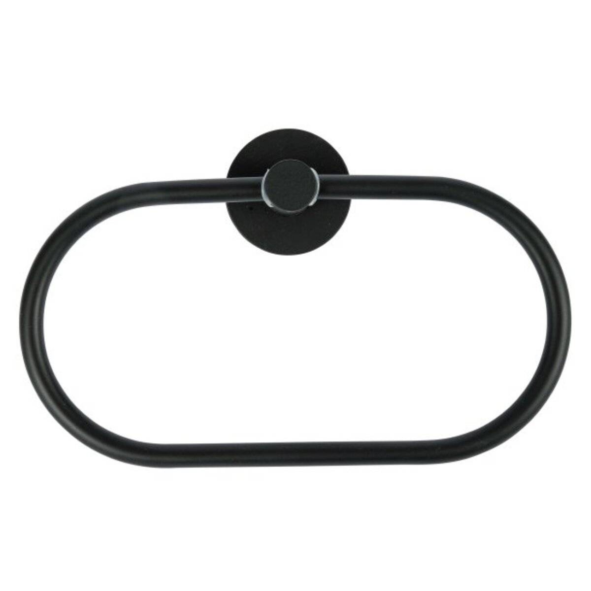 Nero Handtuchring in Schwarz - Selbstklebender Handtuchhalter aus Edelstahl