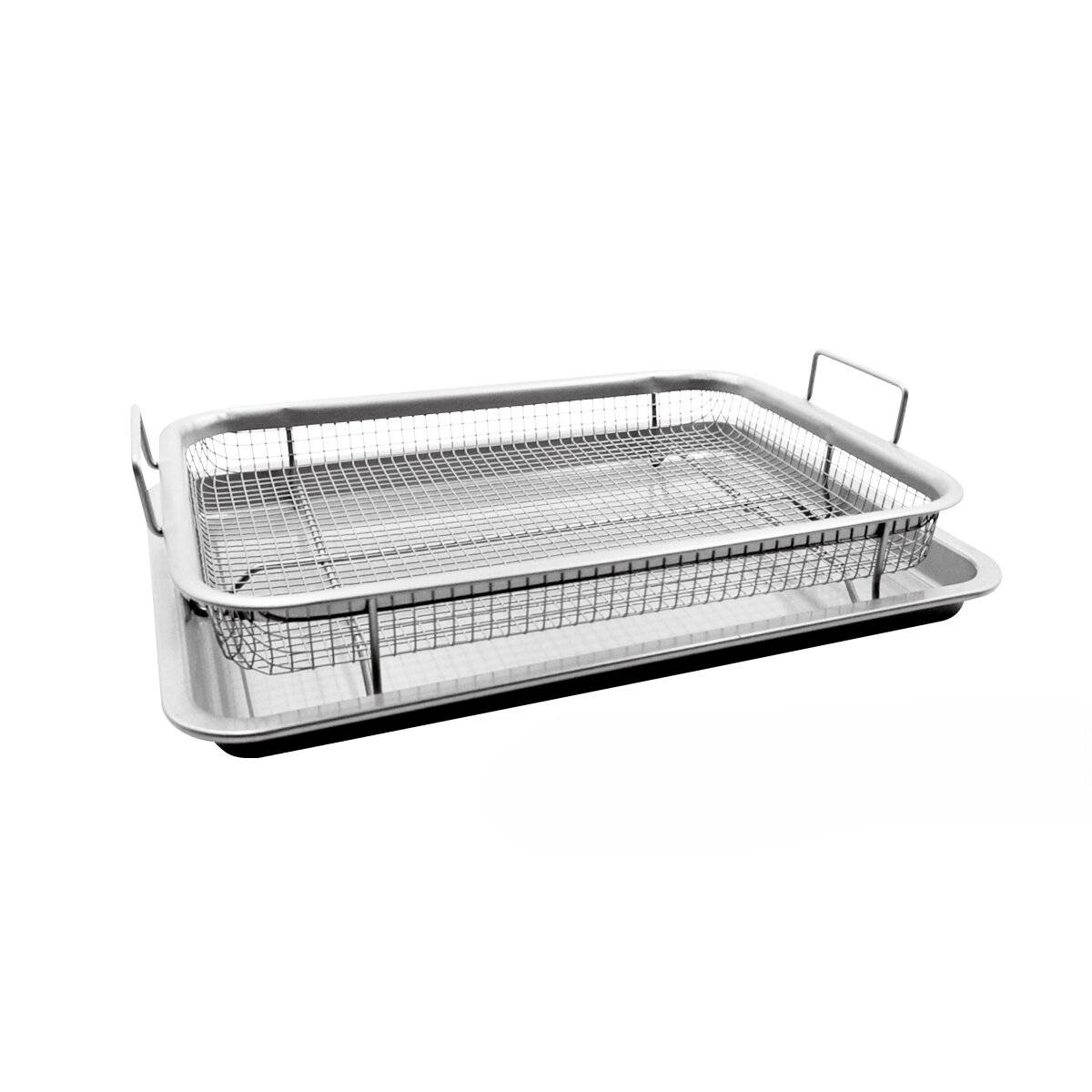 2-in-1 Backblech & Frittierkorb aus hochwertigem Edelstahl - 32,5 × 24,5 × 8 cm