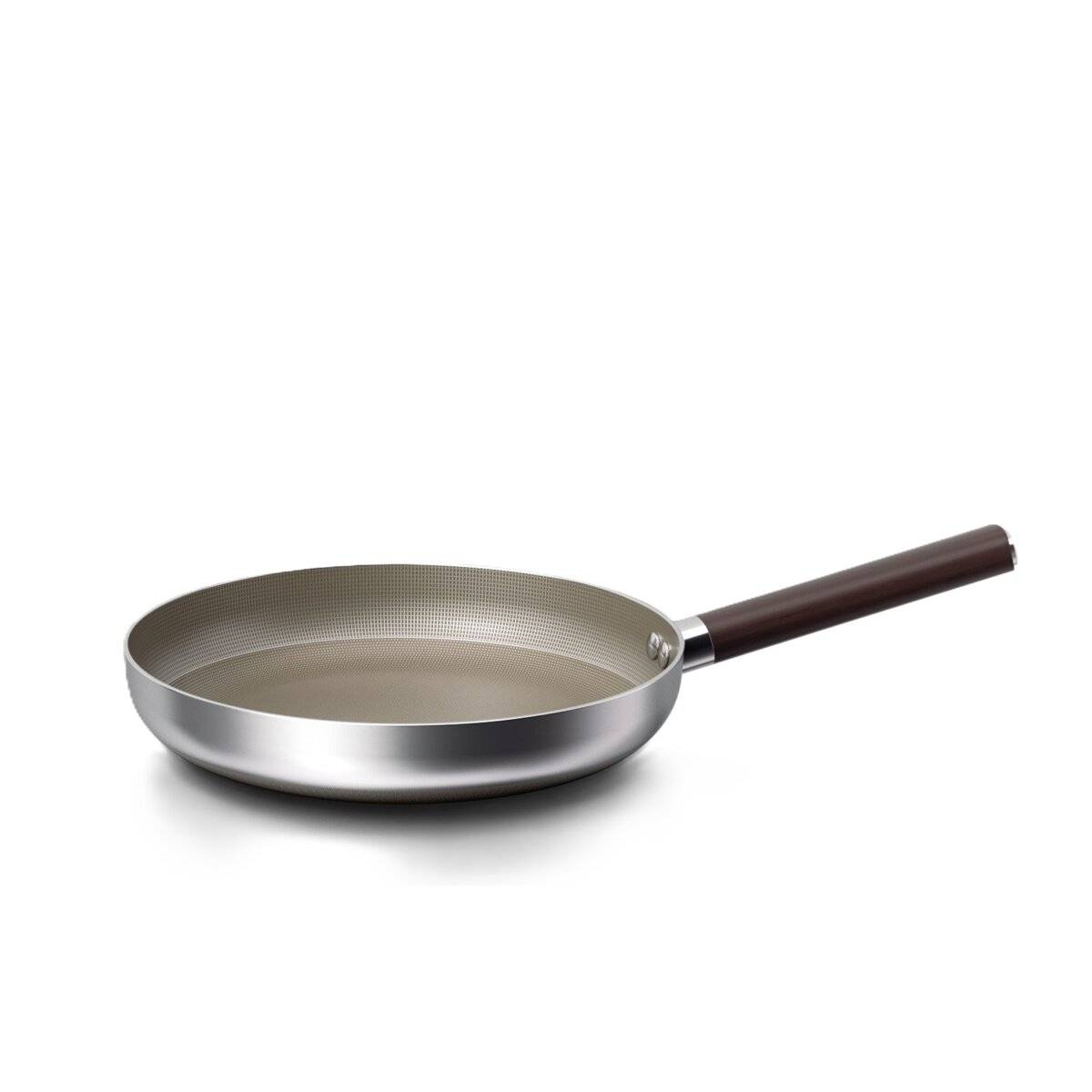 Bratpfanne mit Marmorbeschichtung, Induktionsgeeignet - Ergonomischer Griff in Holz-Optik 20 cm