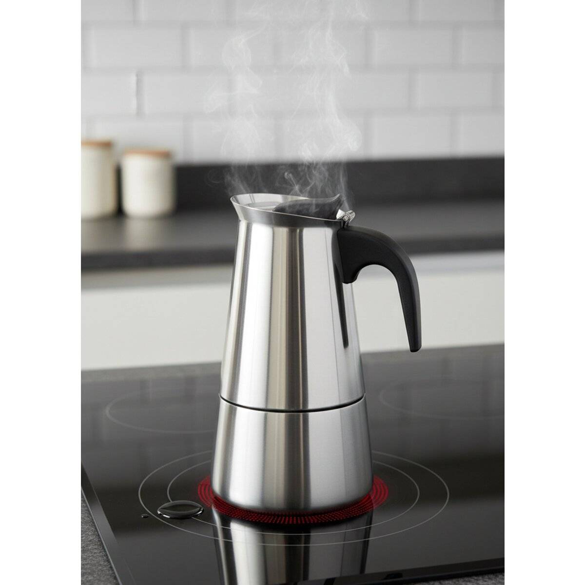 Espressokocher aus hochwertigem Edelstahl, Induktionsgeeignet 300 ml