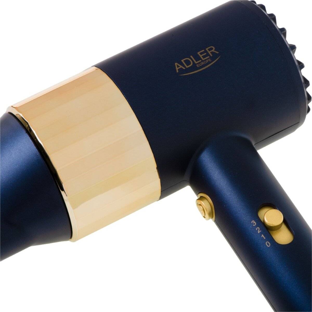 Adler AD 2280 Haartrockner 1800 W mit Konzentrator & Cool Shot - Blau/Gold