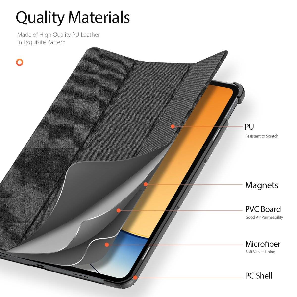 Dux Ducis Domo Smart Sleep Case Tablethülle kompatibel mit realme Pad 3 Schwarz
