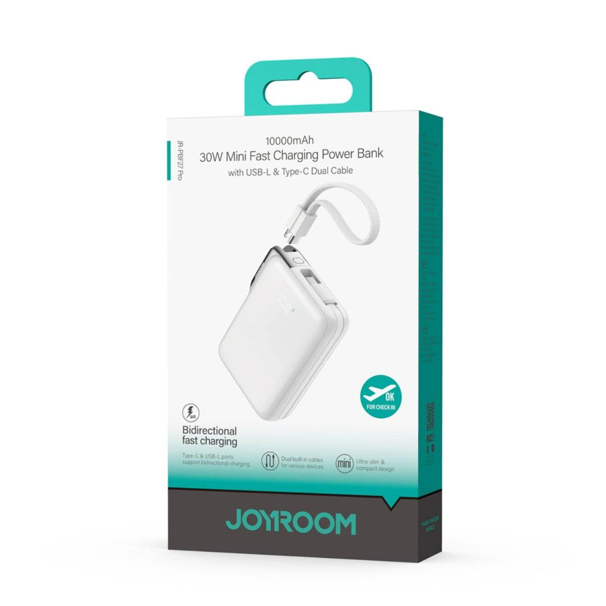 Joyroom JR-PBF27 Pro 10000mAh 30W Powerbank mit Kabel