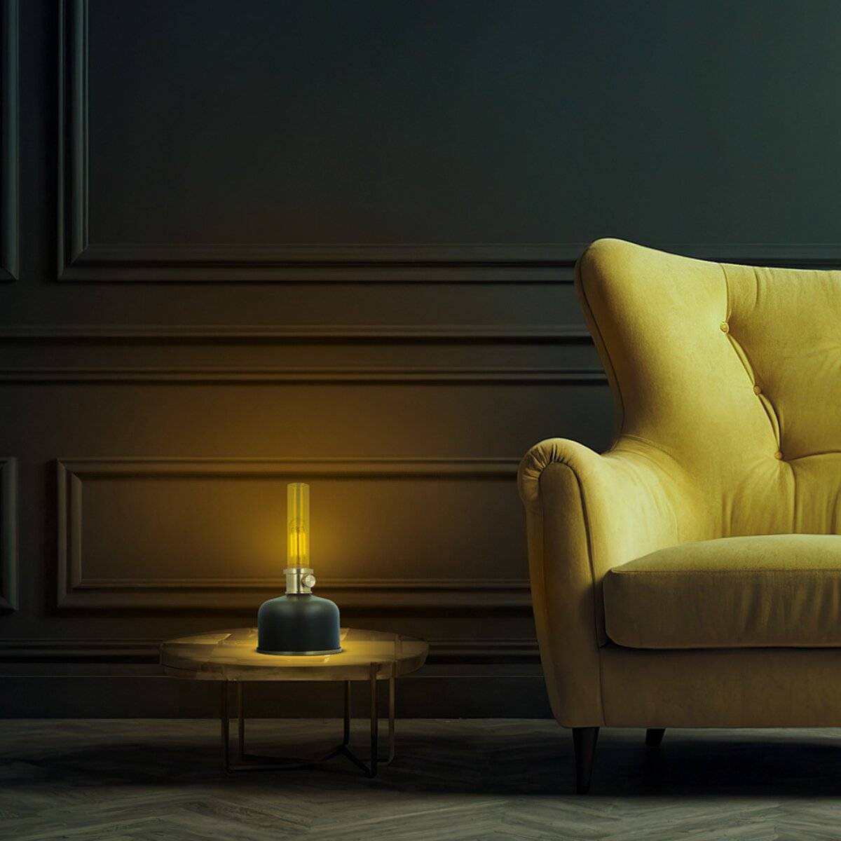 Forever Light Retro Petroleum LED Lampe FLR-25 Schwarz