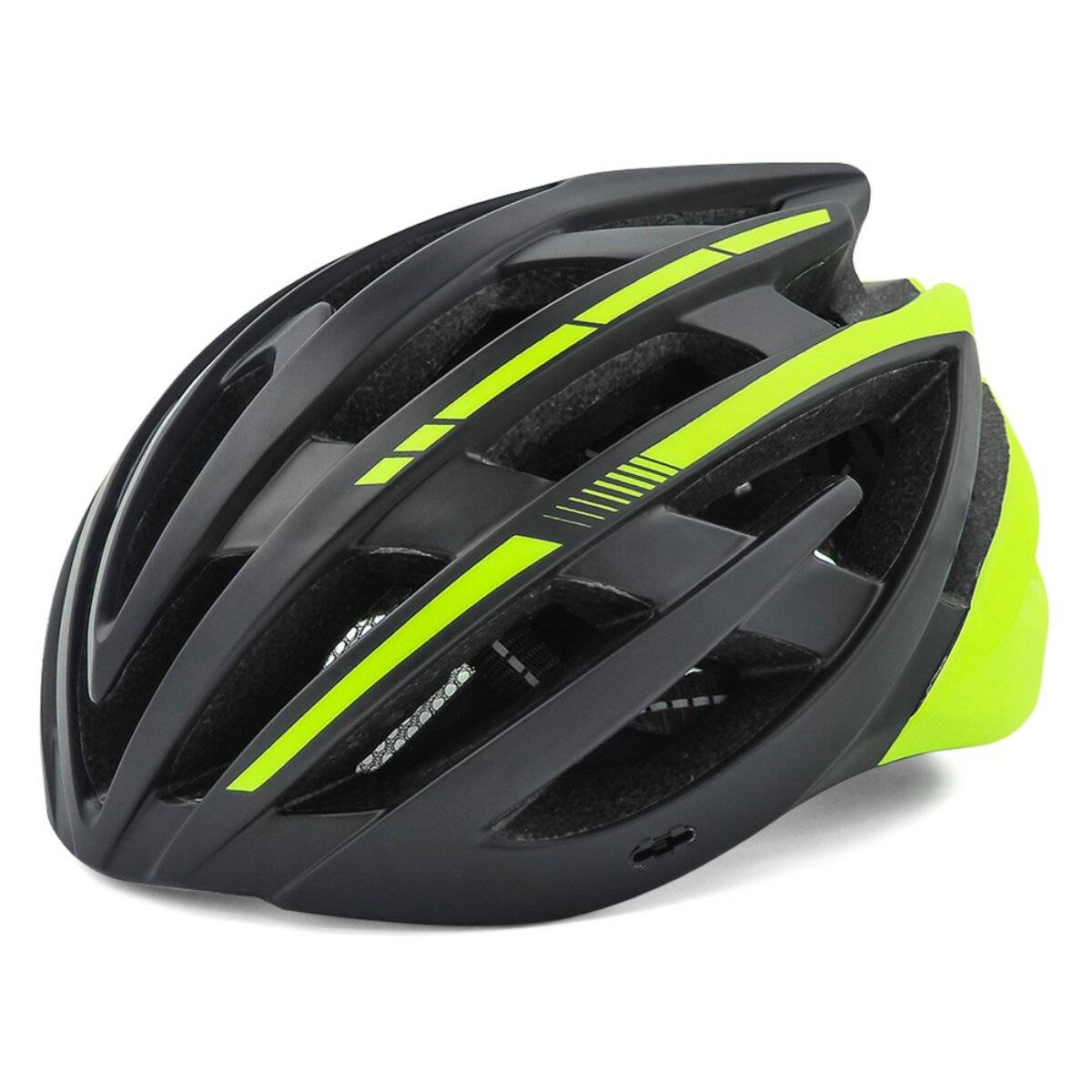 MTB Fahrradhelm mit Visier und USB LED Rücklicht verstellbar Größe M Schwarz Gelb
