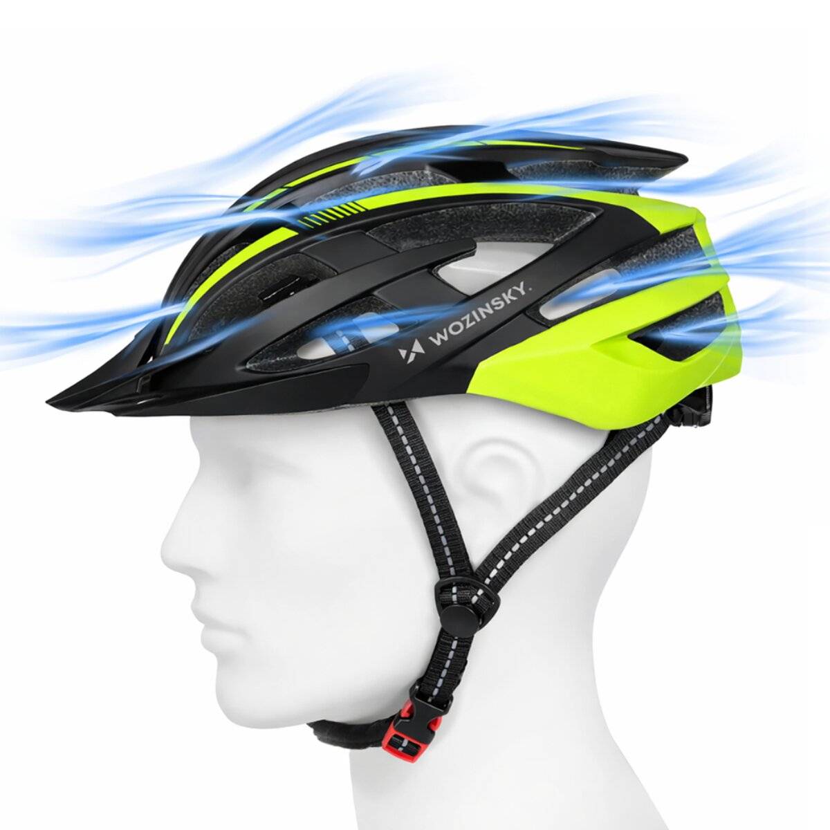 MTB Fahrradhelm mit Visier und USB LED Rücklicht verstellbar Größe M Schwarz Gelb