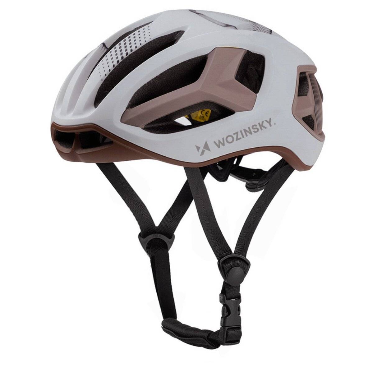 Ultraleichter Rennradhelm mit LED Rücklicht Belüftet Größe M Taupe