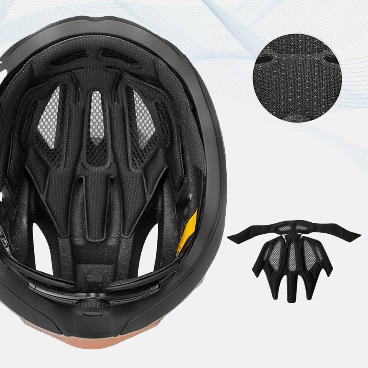 Ultraleichter Rennradhelm mit LED Rücklicht Belüftet Größe M Taupe