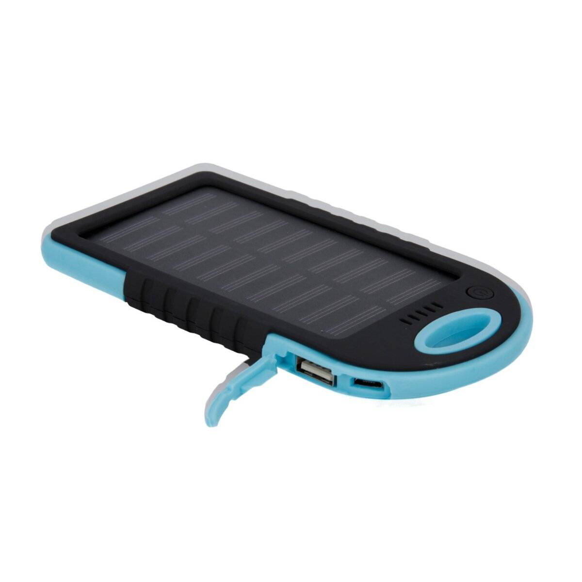 Setty Solar Powerbank 5000 mAh Outdoor Ladegerät mit Solarpanel Blau