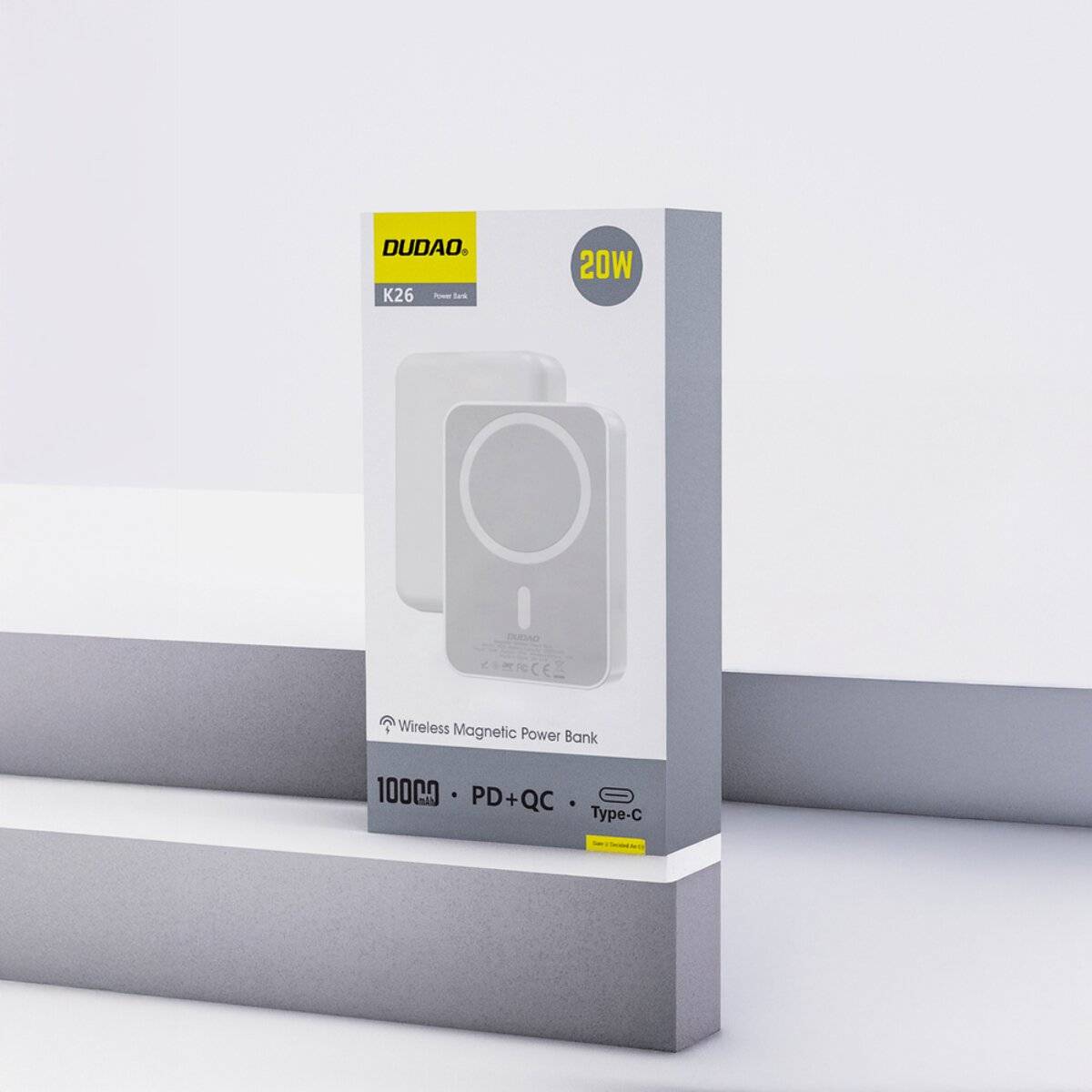 Dudao K26 Powerbank 10000 mAh 20W Wireless magnetisches Laden Weiß