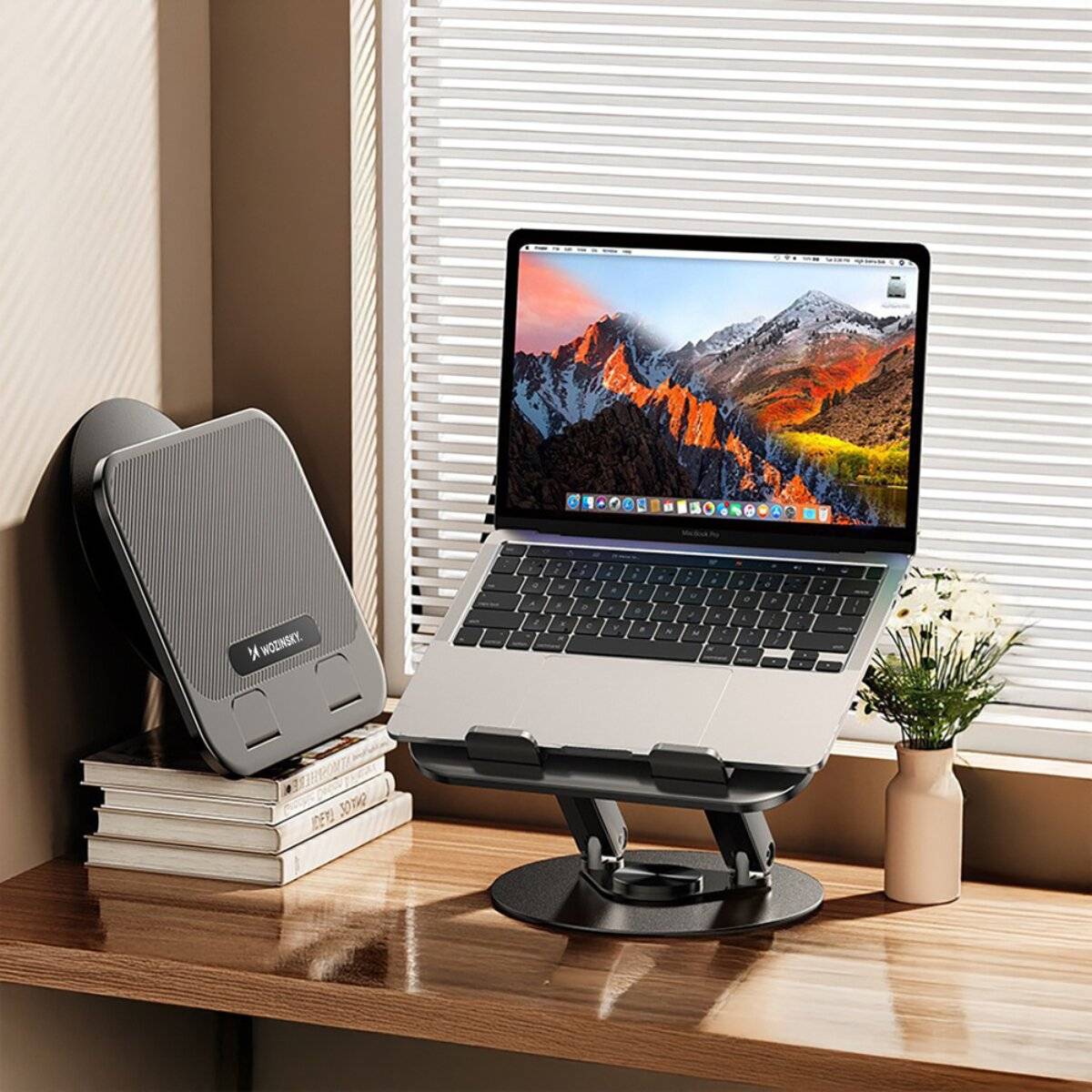 Wozinsky WRS-K75 Schwenkbarer Ständer für Laptop und Tablet  Schwarz