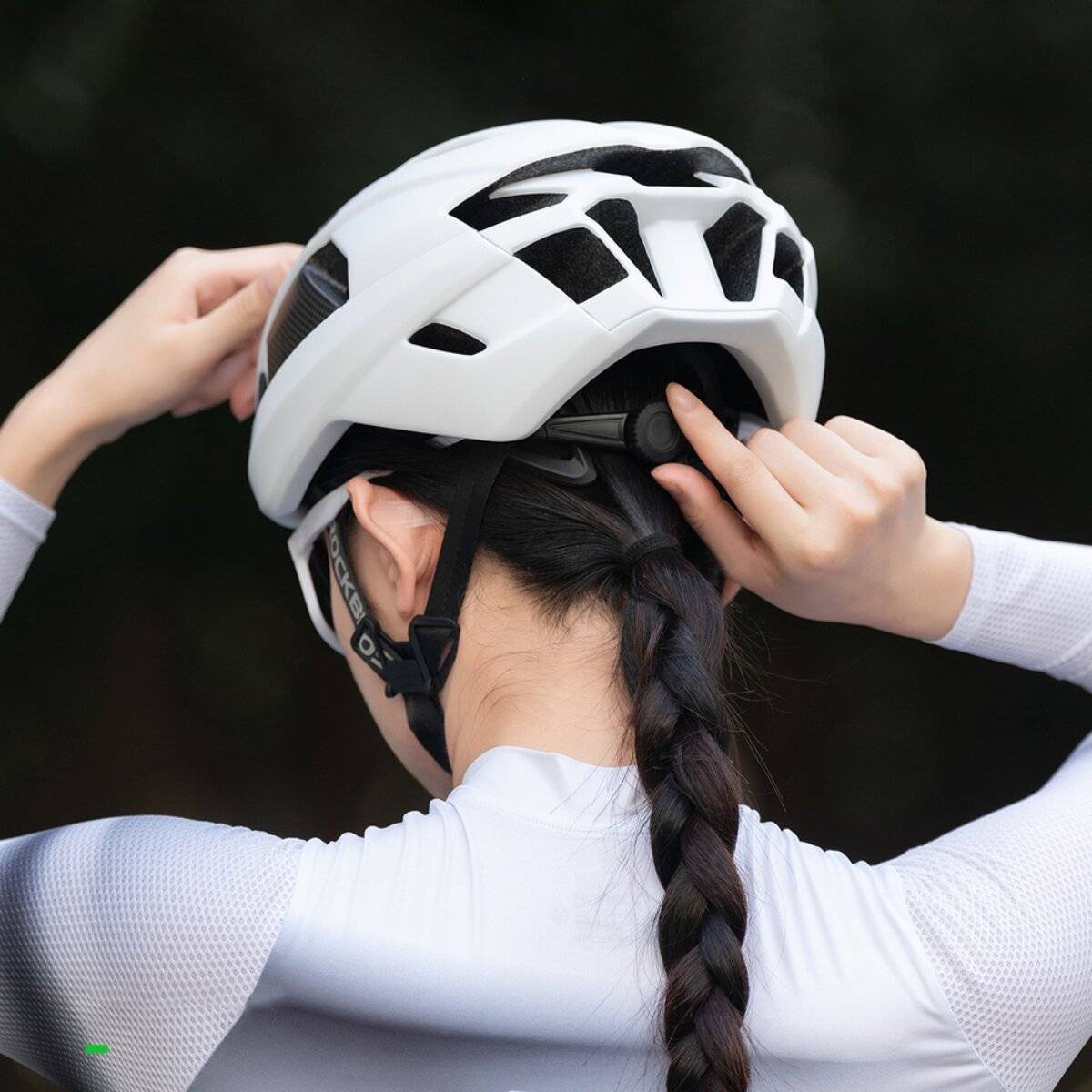 Rockbros LK-15 Carbonfaser-Fahrradhelm 58-62 cm Weiß