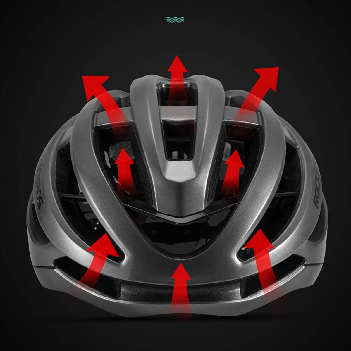Rockbros HC-58BK- Fahrradhelm aerodynamisch Belüftung M Schwarz / Grau
