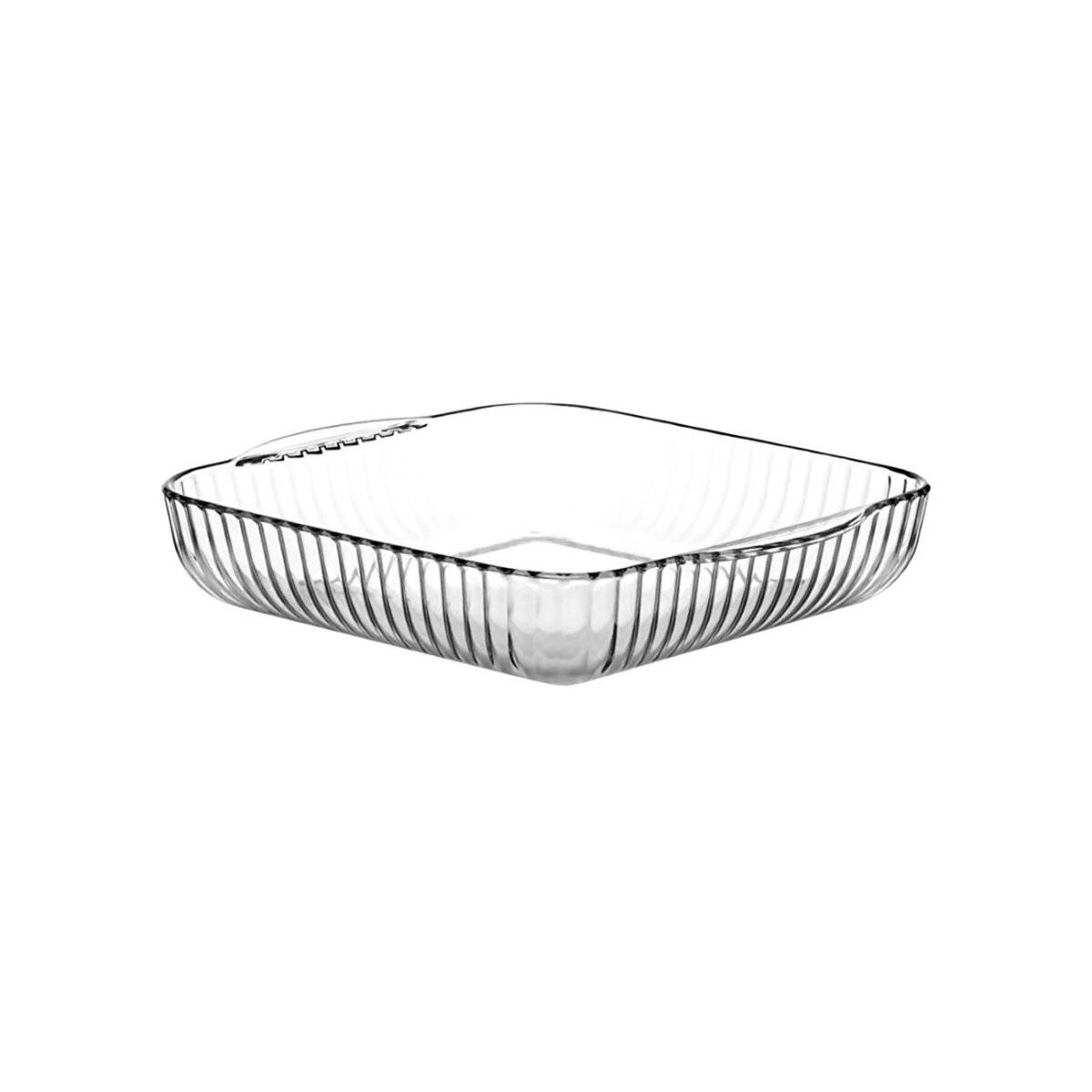 Pasabahce Borcam Quadratische Schale aus Borosilikatglas zum Backen, Aufbewahren & Einfrieren 3200 ml