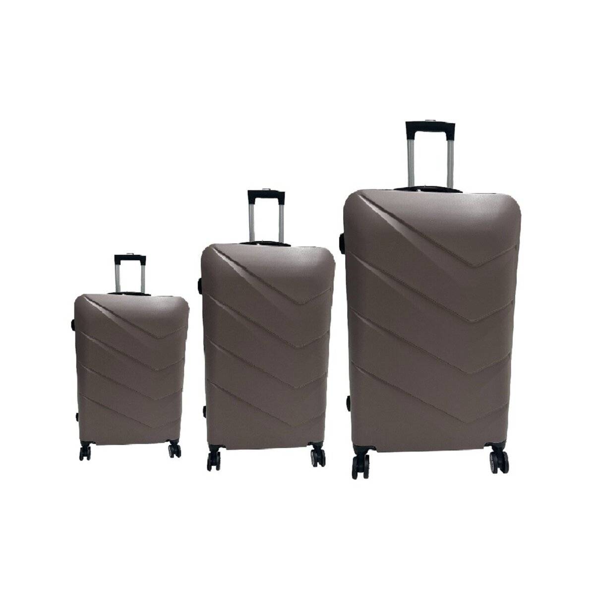 Hoffmanns Waveline Platin 3-teiliges Koffer-Set - ABS-Hartschale mit Zahlenschloss & 360° Rollen