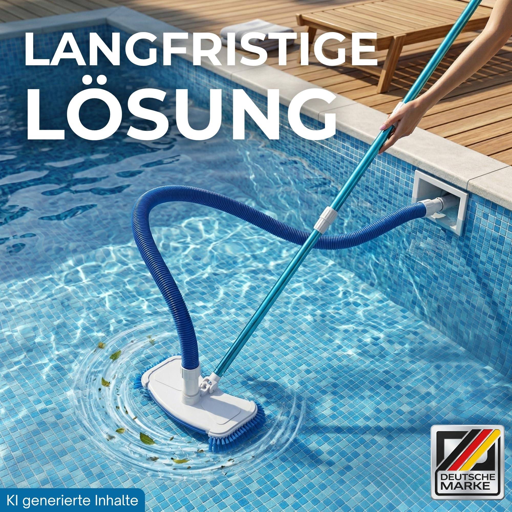 Poolsauger Bodensauger Düse + Schlauch + 2,4m Teleskopstange zur Reinigung von Pool Schwimmbecken Spa Bodenreiniger Saugbürste