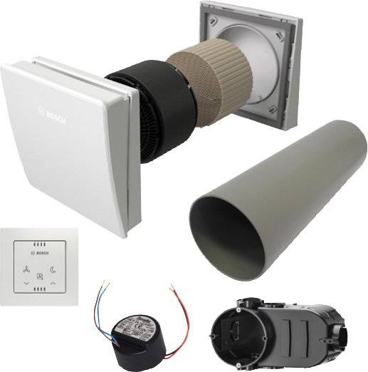 BOSCH Paket dezentrale Lüftung BOPA VE301 2 x V3000D 55/K, CV30H, LNU12, LUP4, LMK - 7739623638