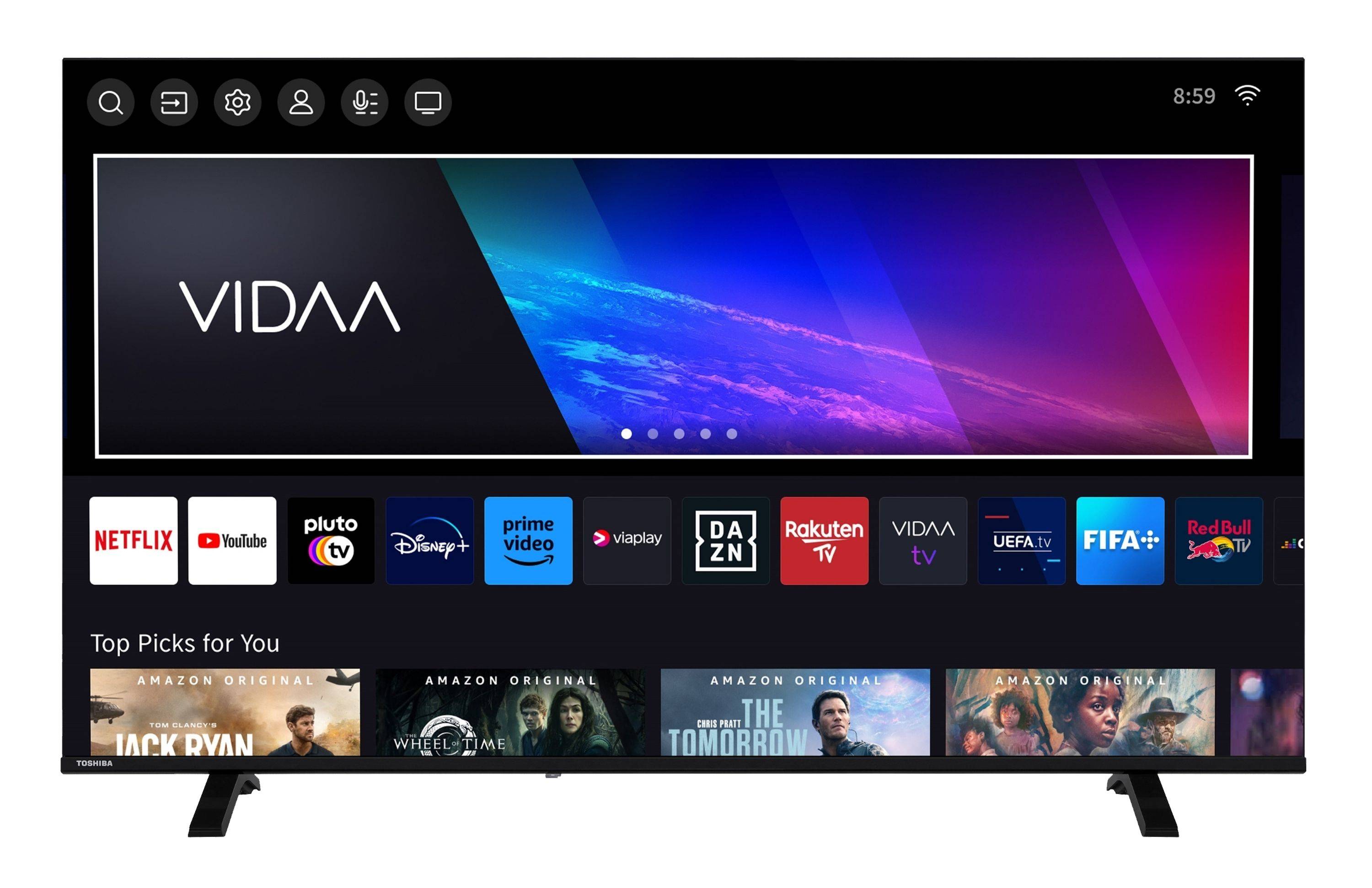 Toshiba 55UV1563DDW 55 Zoll Smart TV VIDAA 4K UHD Fernseher Dolby Vision HDR, Triple-Tuner (2026)