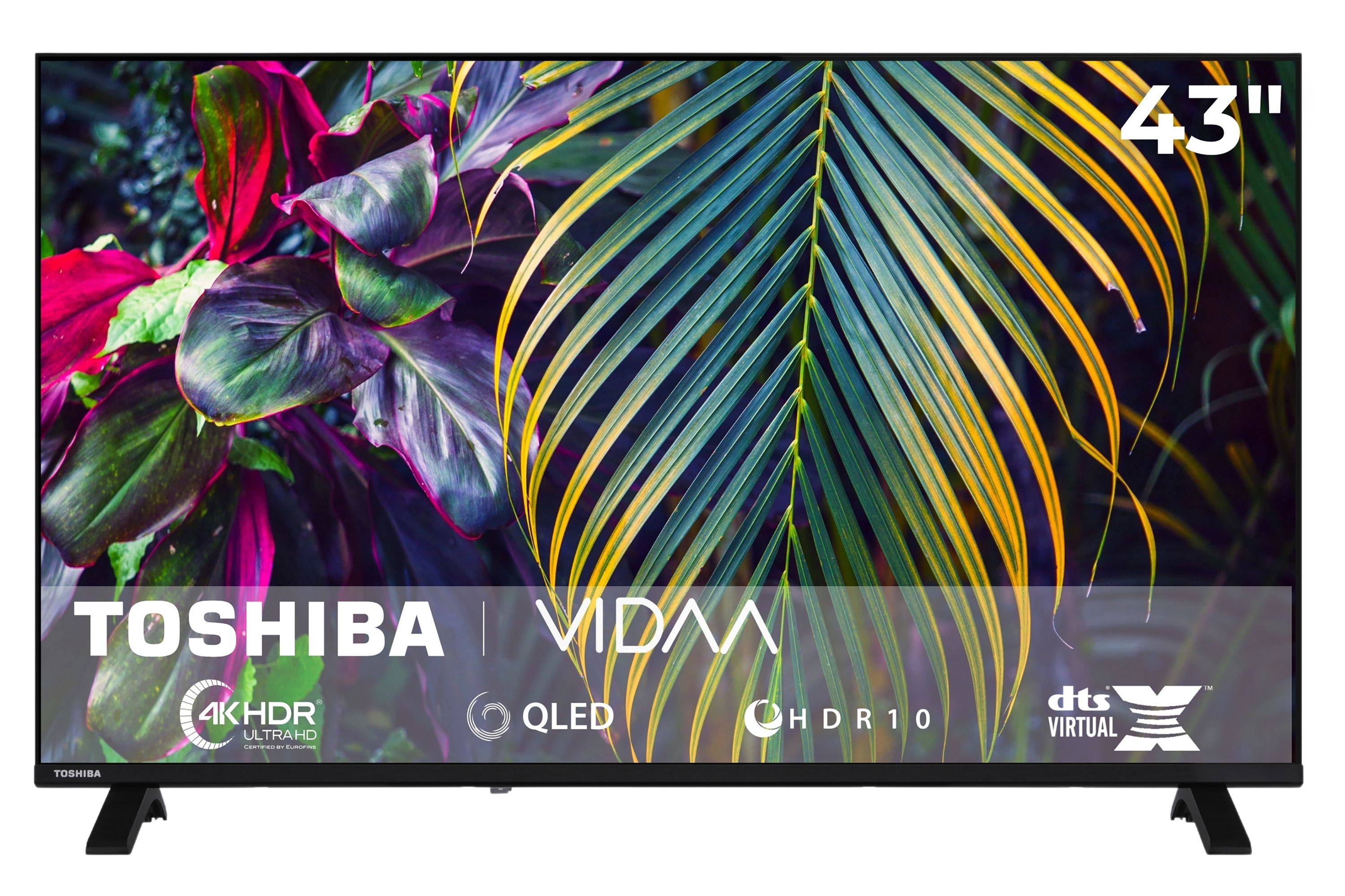 Toshiba 43QV1563DDW 43 Zoll QLED Smart TV VIDAA 4K Fernseher Dolby Vision HDR, Triple-Tuner (2026)