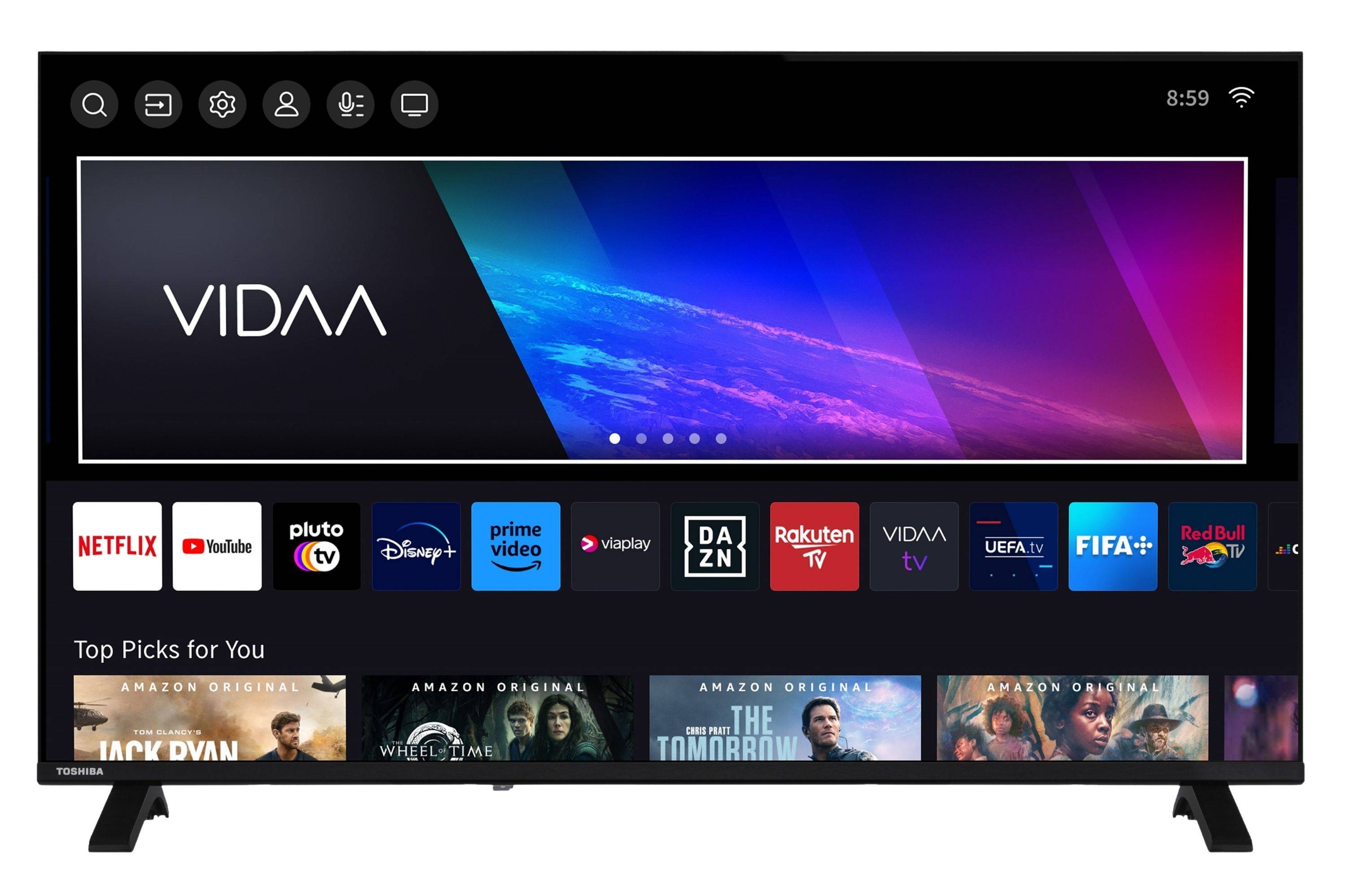 Toshiba 43QV1563DDW 43 Zoll QLED Smart TV VIDAA 4K Fernseher Dolby Vision HDR, Triple-Tuner (2026)