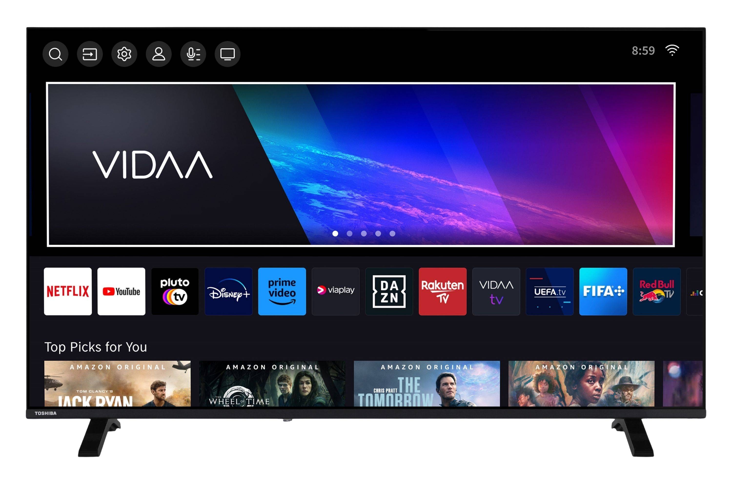 Toshiba 50QV1563DDW 50 Zoll QLED Smart TV VIDAA 4K Fernseher Dolby Vision HDR, Triple-Tuner (2026)