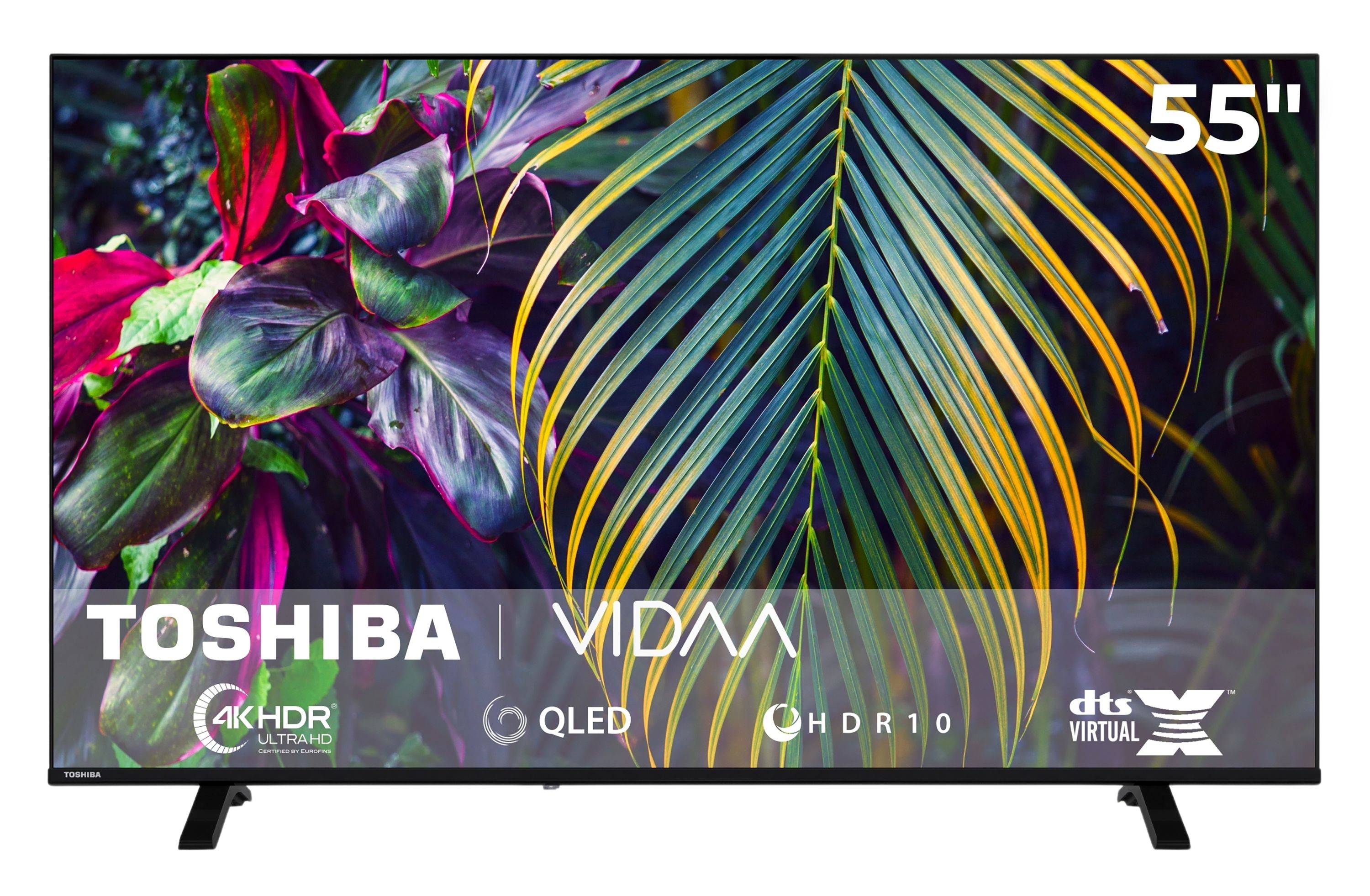 Toshiba 55QV1563DDW 55 Zoll QLED Smart TV VIDAA 4K Fernseher Dolby Vision HDR, Triple-Tuner (2026)