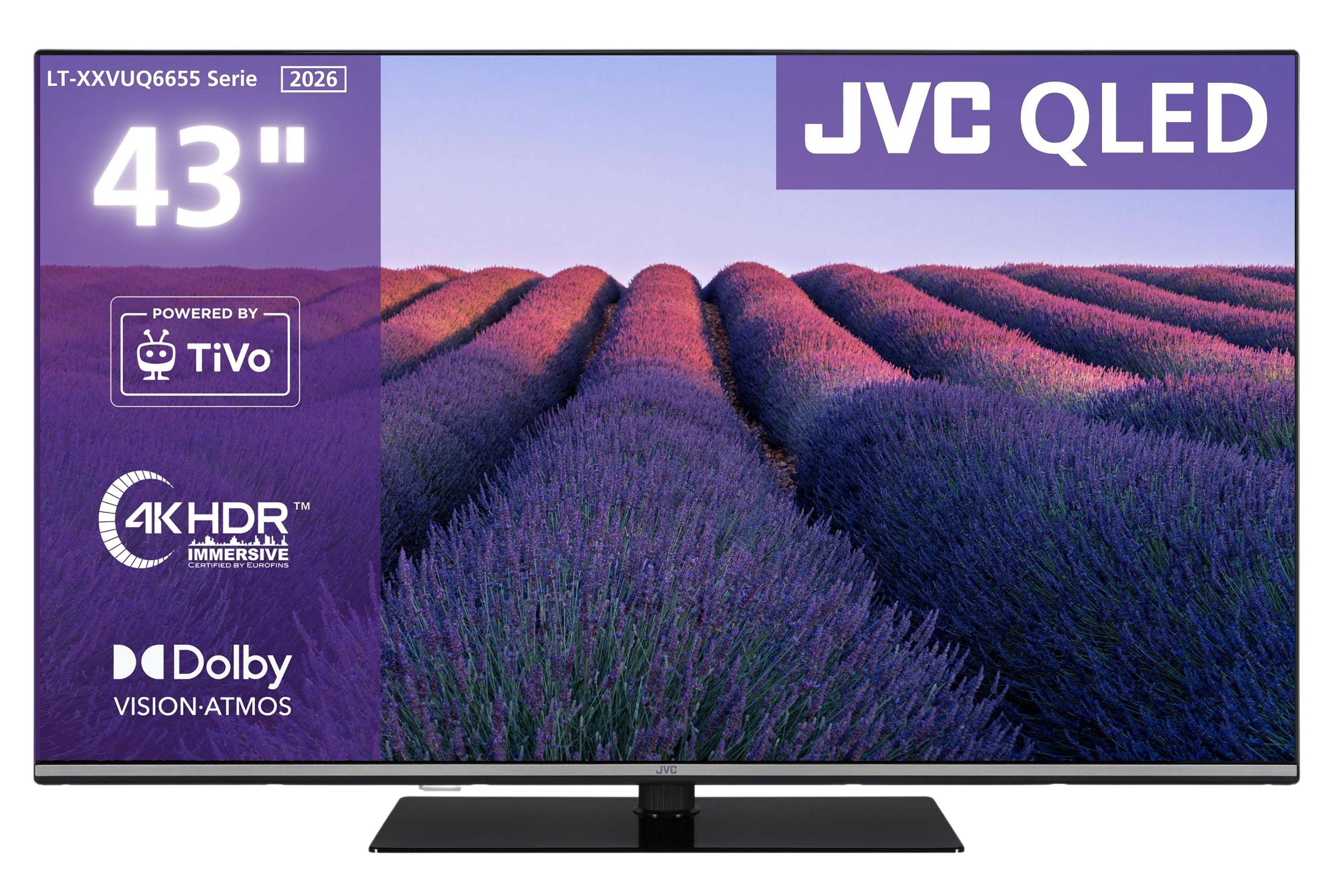 JVC LT-43VUQ6655 43 Zoll QLED Smart TV HDR Fernseher 4K UHD Dolby Vision HDR Triple-Tuner (2026)