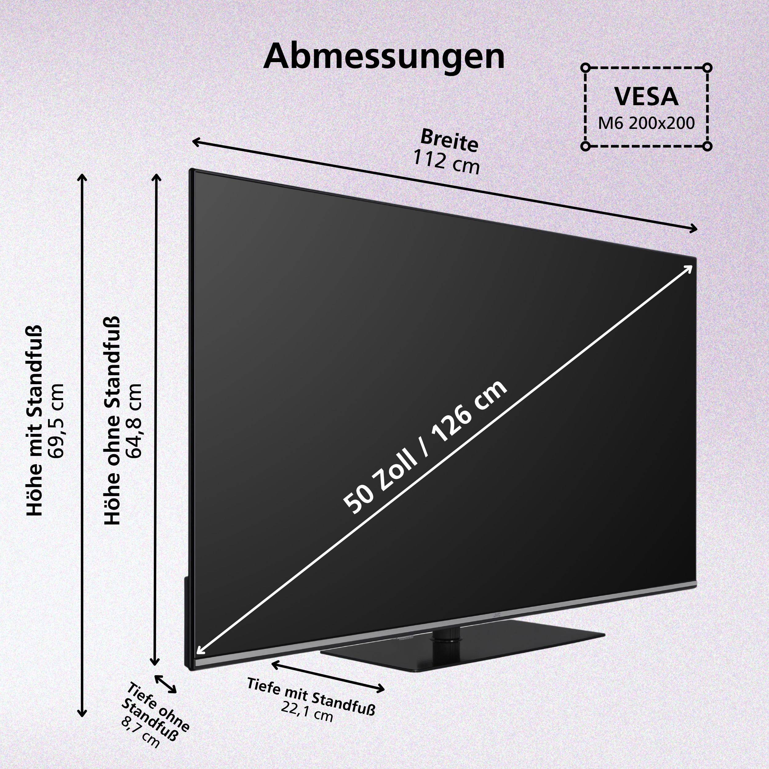 JVC LT-50VUQ6655 50 Zoll QLED Smart TV HDR Fernseher 4K UHD Dolby Vision HDR Triple-Tuner (2026)