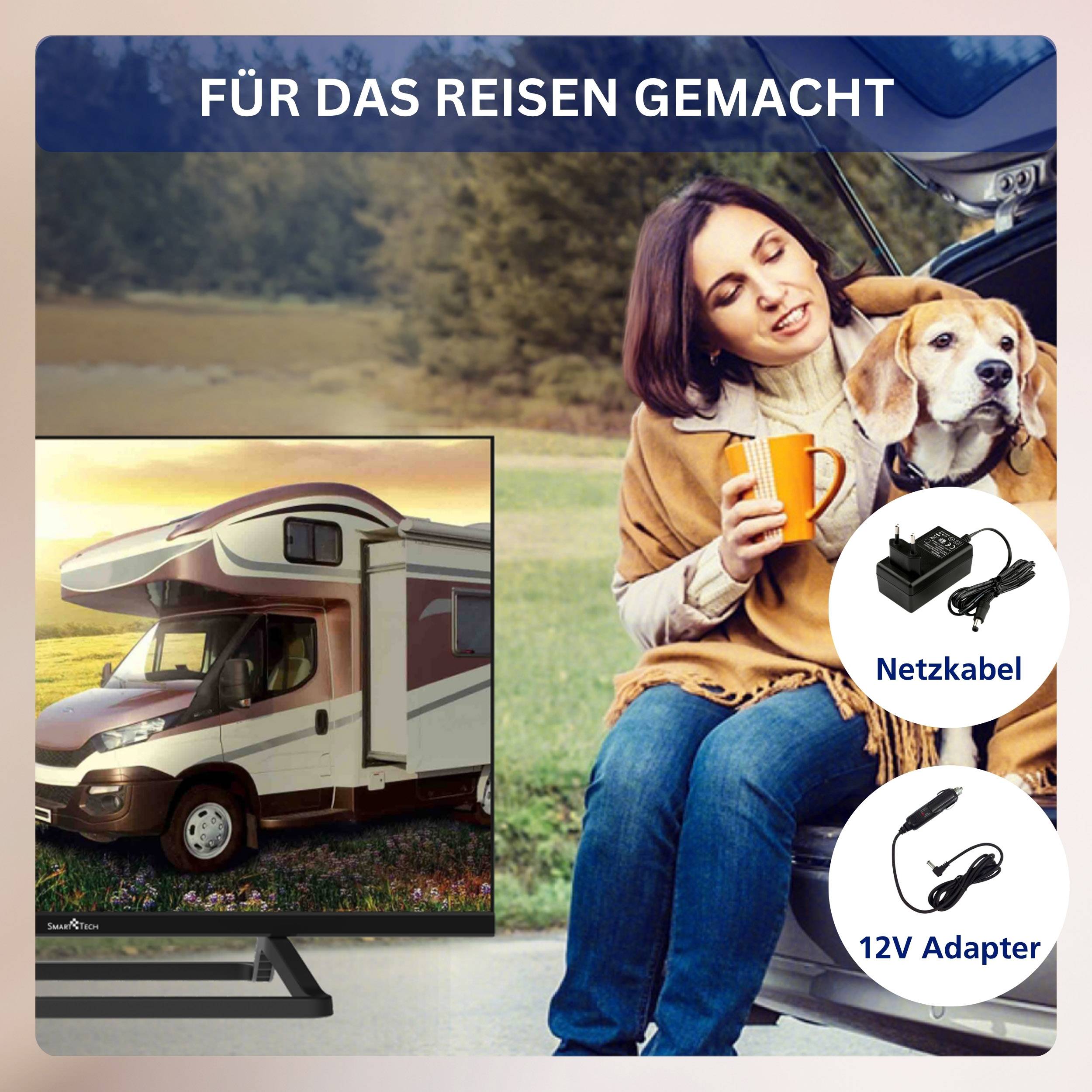 Smart Tech 32HN01V3 24 Zoll Fernseher LED TV HD-ready mit 12V-Anschluss und Triple-Tuner (2026)