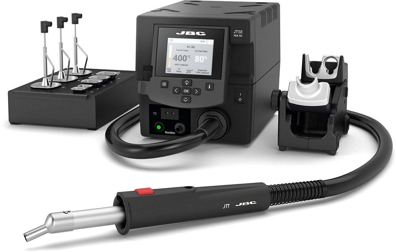 Power-Heißluftstation JTSE-1B (120 V), inkl. JT-T1A Heißluftkolben-Set und ESHT-A Ablageständer