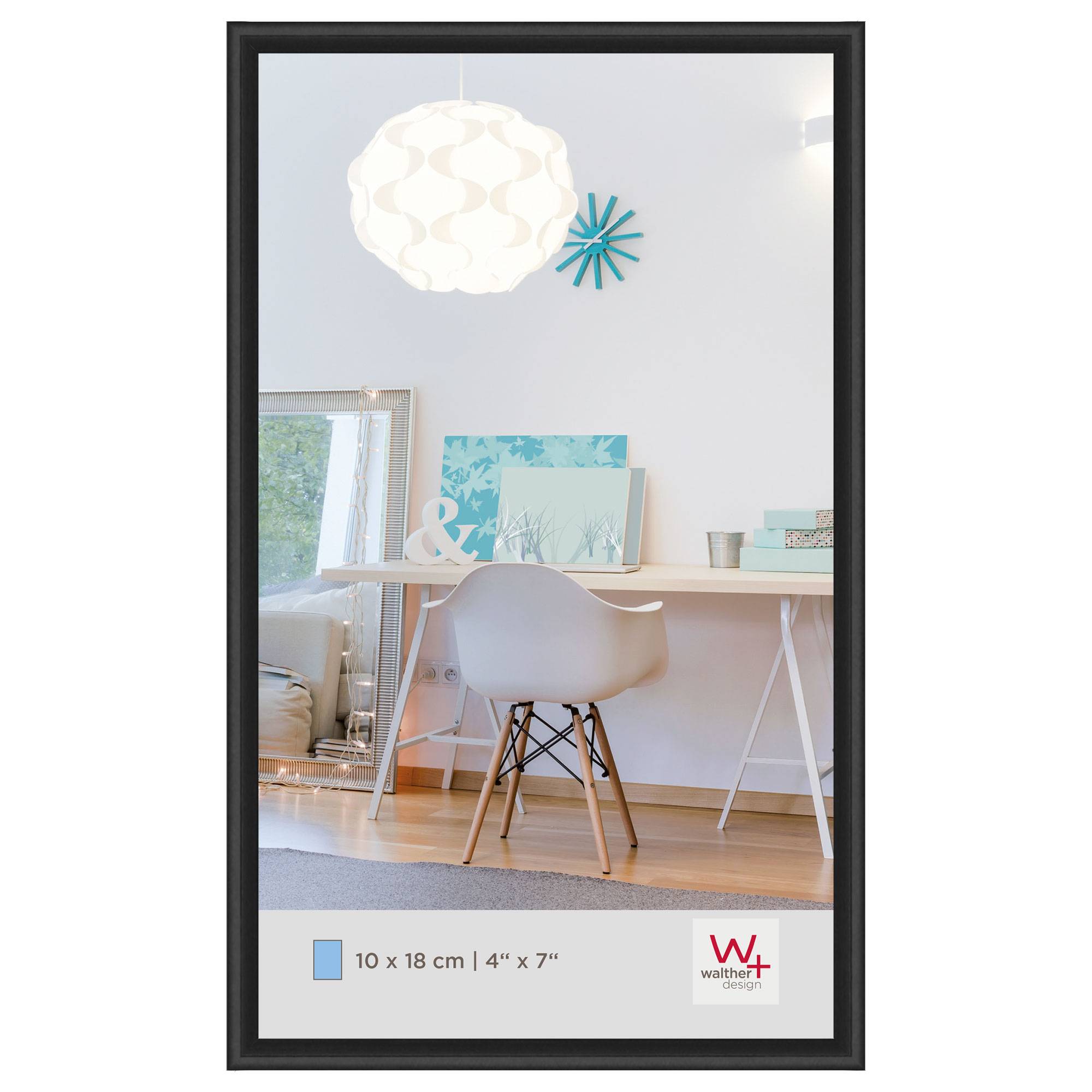 New Lifestyle Kunststoffrahmen 10x18 cm, Schwarz