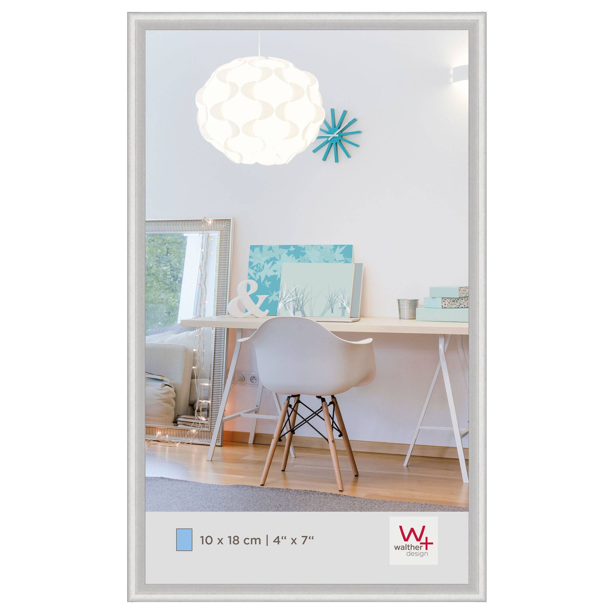 New Lifestyle Kunststoffrahmen 10x18 cm, Silber