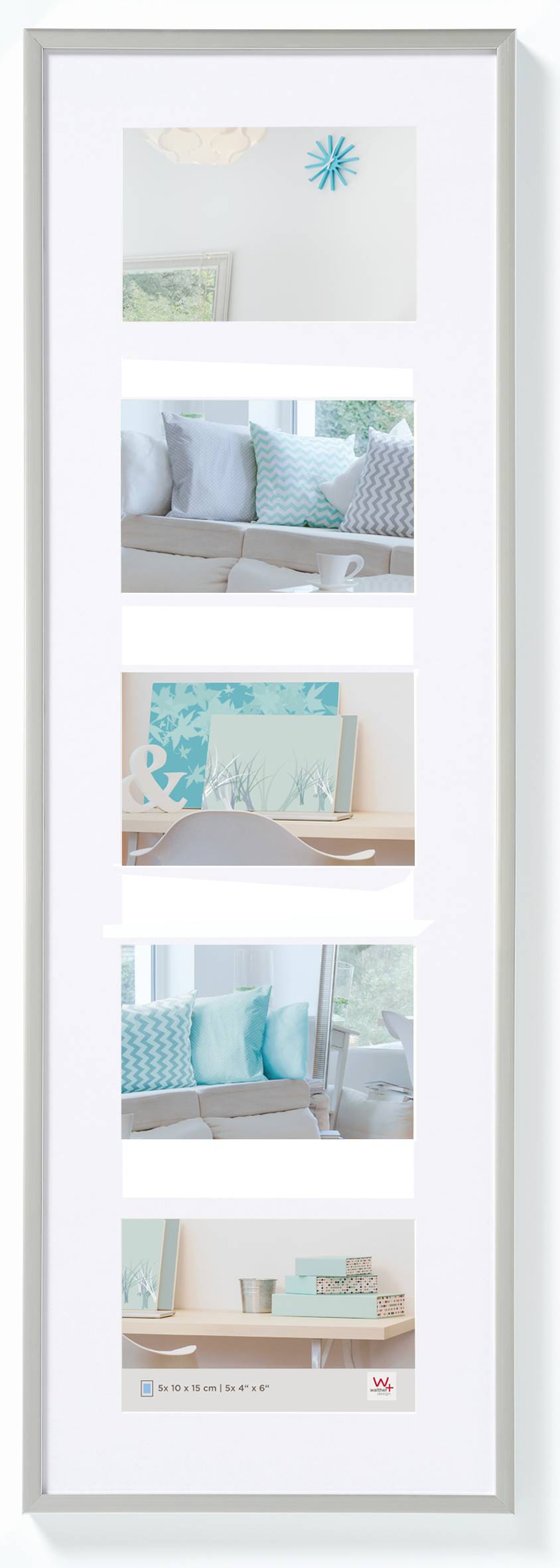 New Lifestyle Kunststoffrahmen 23x72 cm, Silber