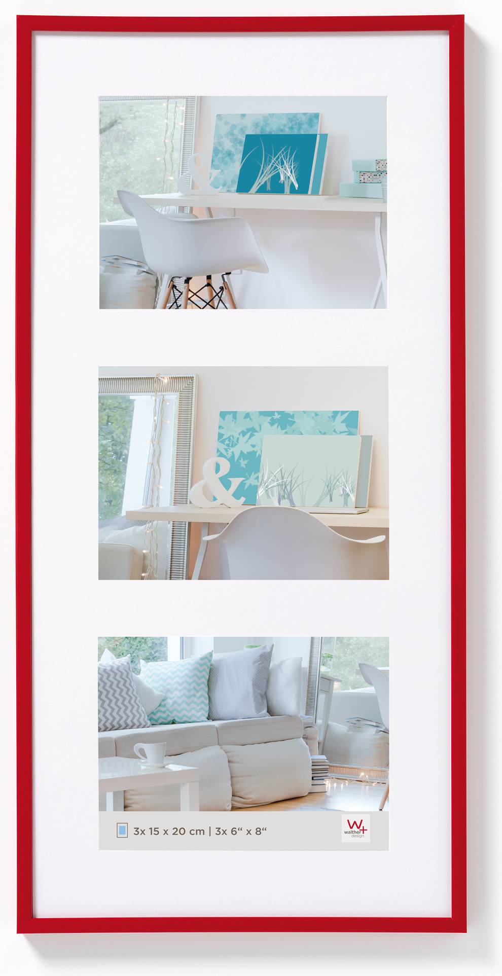 New Lifestyle Galerie Kunststoffrahmen 3x15x20 cm, Rot