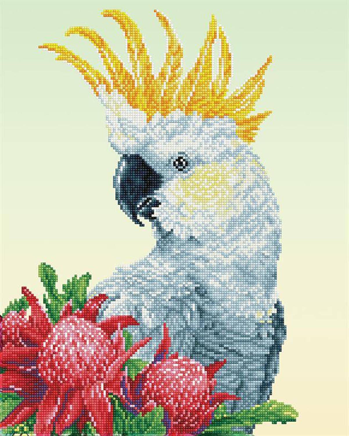 Brandunit DD10.059 - DIAMOND DOTZ® Original Diamond Painting Set White Cockatoo & Warathas