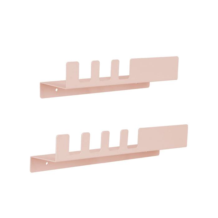 FLOORDIREKT Wandregal Metall - Praktisches 2er Set - Leichte Anbringung - Pink