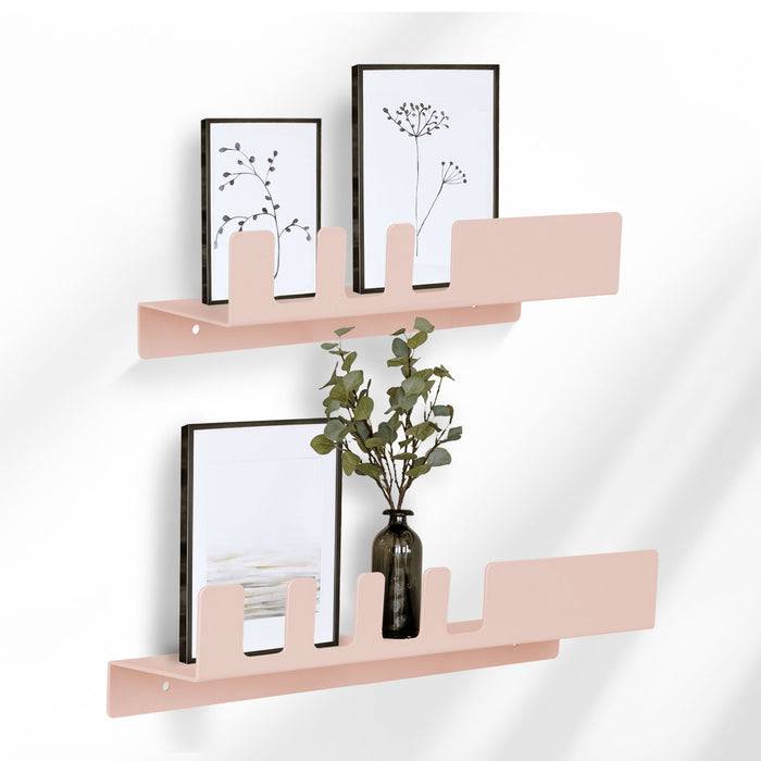 FLOORDIREKT Wandregal Metall - Praktisches 2er Set - Leichte Anbringung - Pink