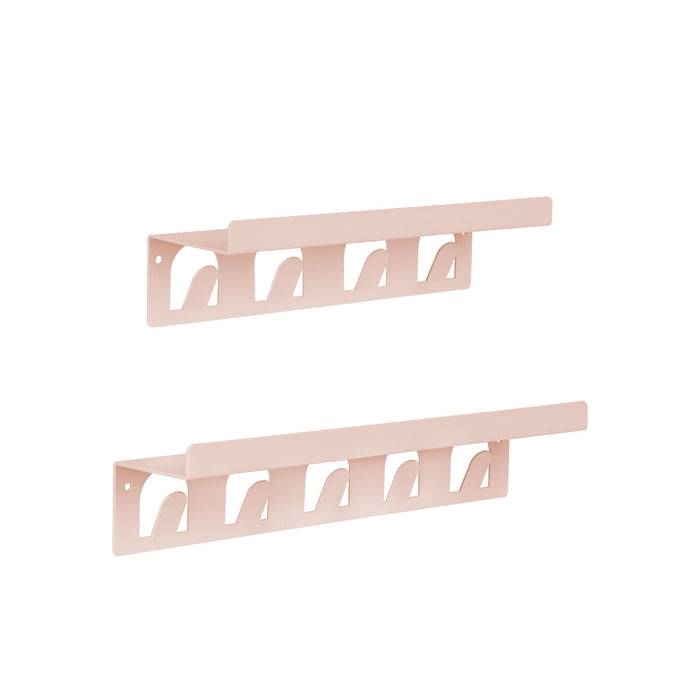 FLOORDIREKT Wandregal Metall - Praktisches 2er Set - Mit praktischen Haken - Pink