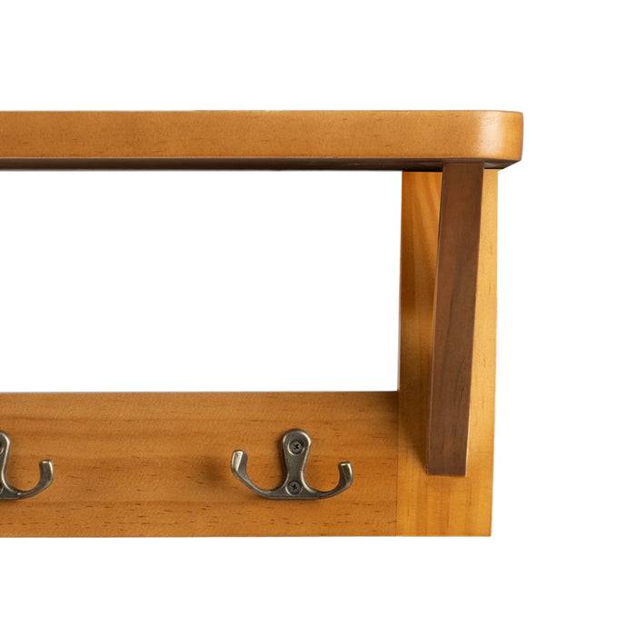 FLOORDIREKT Wandregal Rustic - Aus robustem Kieferholz - Inklusive Gaderobenhaken