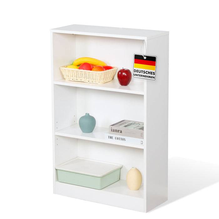 FLOORDIREKT Bücherregal Maine - Offenes Standregal aus Holz - Weiß - 60 x 24 x 93 cm