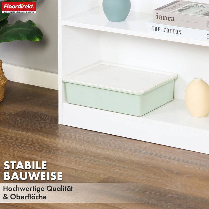 FLOORDIREKT Bücherregal Maine - Offenes Standregal aus Holz - Weiß - 60 x 24 x 93 cm
