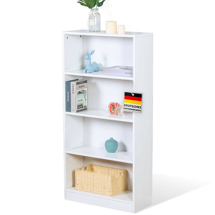 FLOORDIREKT Bücherregal Maine - Offenes Standregal aus Holz - Weiß - 60 x 24 x 121 cm