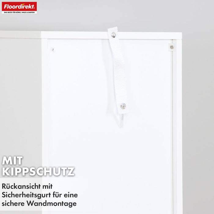 FLOORDIREKT Bücherregal Delaware - Standregal mit 6 offenen Ablagen - Platzsparend & Modern - Weiß - 30 x 24 x 158,5 cm