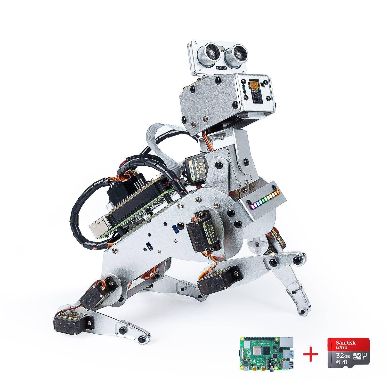 SunFounder PiDog AI Roboterhund, 12 Servos, 5MP Kamera, ChatGPT, kompatibel mit Raspberry Pi