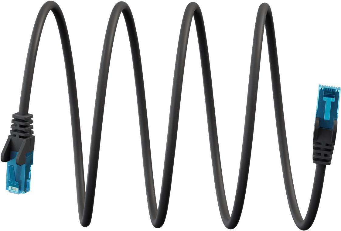 Goobay Ultraflexibles CAT 6A Patchkabel, RJ45, U/UTP Schirmung, LSZH-TPE, 10 Gbit/s, 500 MHz - Länge: 7,50 m - Farbe: schwarz