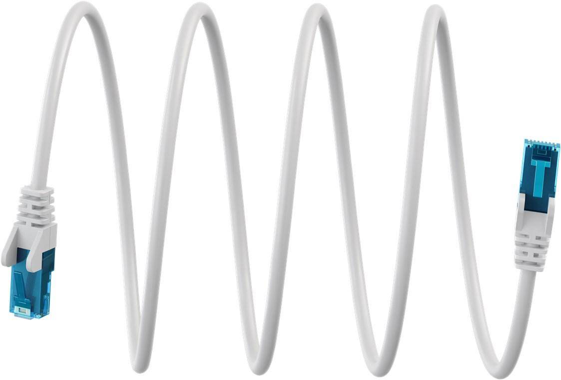 Goobay Ultraflexibles CAT 6A Patchkabel, RJ45, U/UTP Schirmung, LSZH-TPE, 10 Gbit/s, 500 MHz - Länge: 2,0 m - Farbe: weiß
